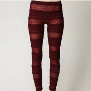 Free people lace legging half and half see thru